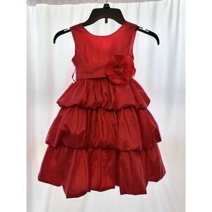 Wonderland Girls Dress Size 5 Coral Holiday Formal Wedding Ruffle Tulle